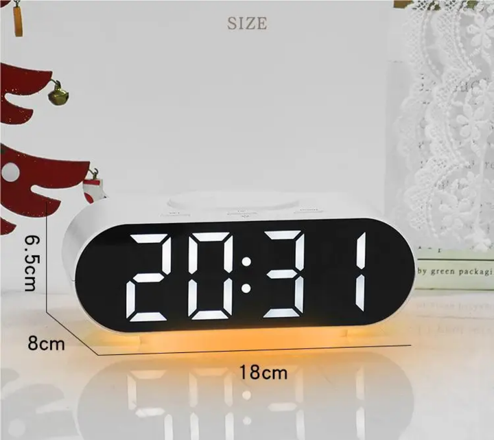 Réveil Digital LED avec Chargeur Sans Fil – Horloge Moderne 2-en-1 pour Table de Chevet