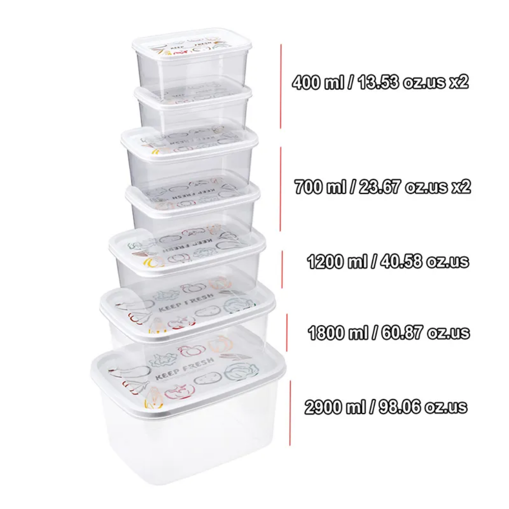 Ensemble de Bols en Plastique - 7 Pièces Hermétiques - La boutique secrète