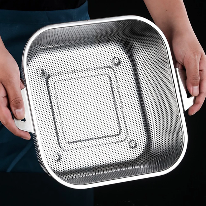 Passoire en Acier Inoxydable Perforée – Rectangulaire et Ronde, Résistante et Multifonction