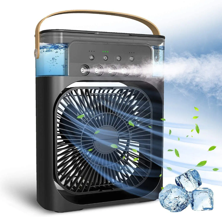 Ventilateur Rafraîchisseur d’Air Portable – Brumisateur à Eau et Glace, Silencieux & Éco-énergétique