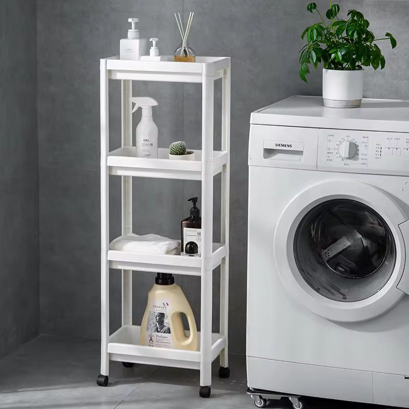 Étagère de Rangement Multi-usage à 4 Niveaux avec Roulettes – Idéale Cuisine, Salle de Bain & Buanderie