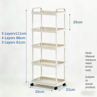Étagère de Rangement Mobile 4 Niveaux avec Roulettes - Gain de Place Cuisine Salle de Bain Chambre
