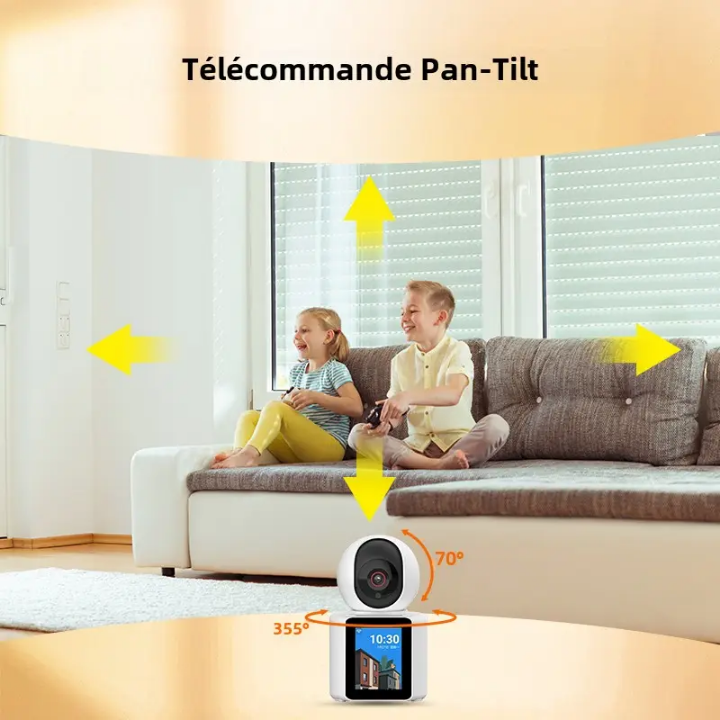 Caméra de Surveillance Intelligente WiFi 1080P – Appels Vidéo & Voix, Contrôle Pan-Tilt, Vision Nocturne