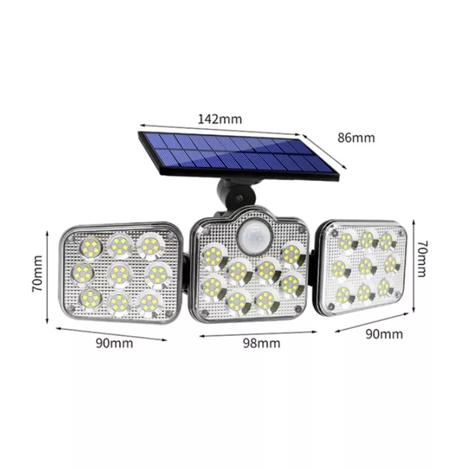 Lampes Solaires Pour Extérieur, 90 LED Lampe Solaire D'extérieur Avec Détecteur De Mouvement, Etanchéité Avec Télécommande - La boutique secrète