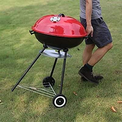 Barbecue a Charbon 17" Rouge Portable
