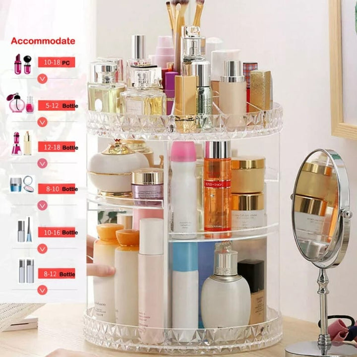 Rangement Maquillage  Rotatifs à 360 Degrés transparent - La boutique secrète