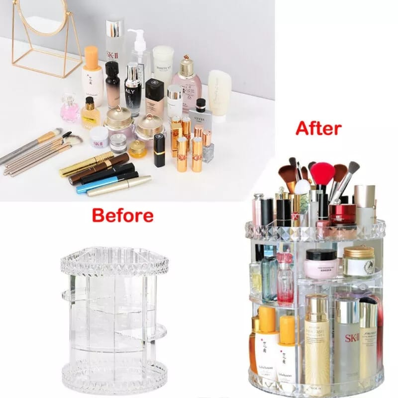 Rangement Maquillage  Rotatifs à 360 Degrés transparent - La boutique secrète