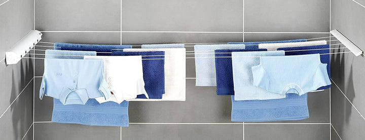 Etendoir à linge 4 lignes pour intérieur et fixation murale 3,2 m - La boutique secrète