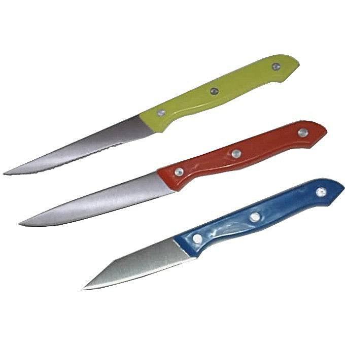 Couteaux - 3 Pieces  Vert, Rouge, Bleu - La boutique secrète