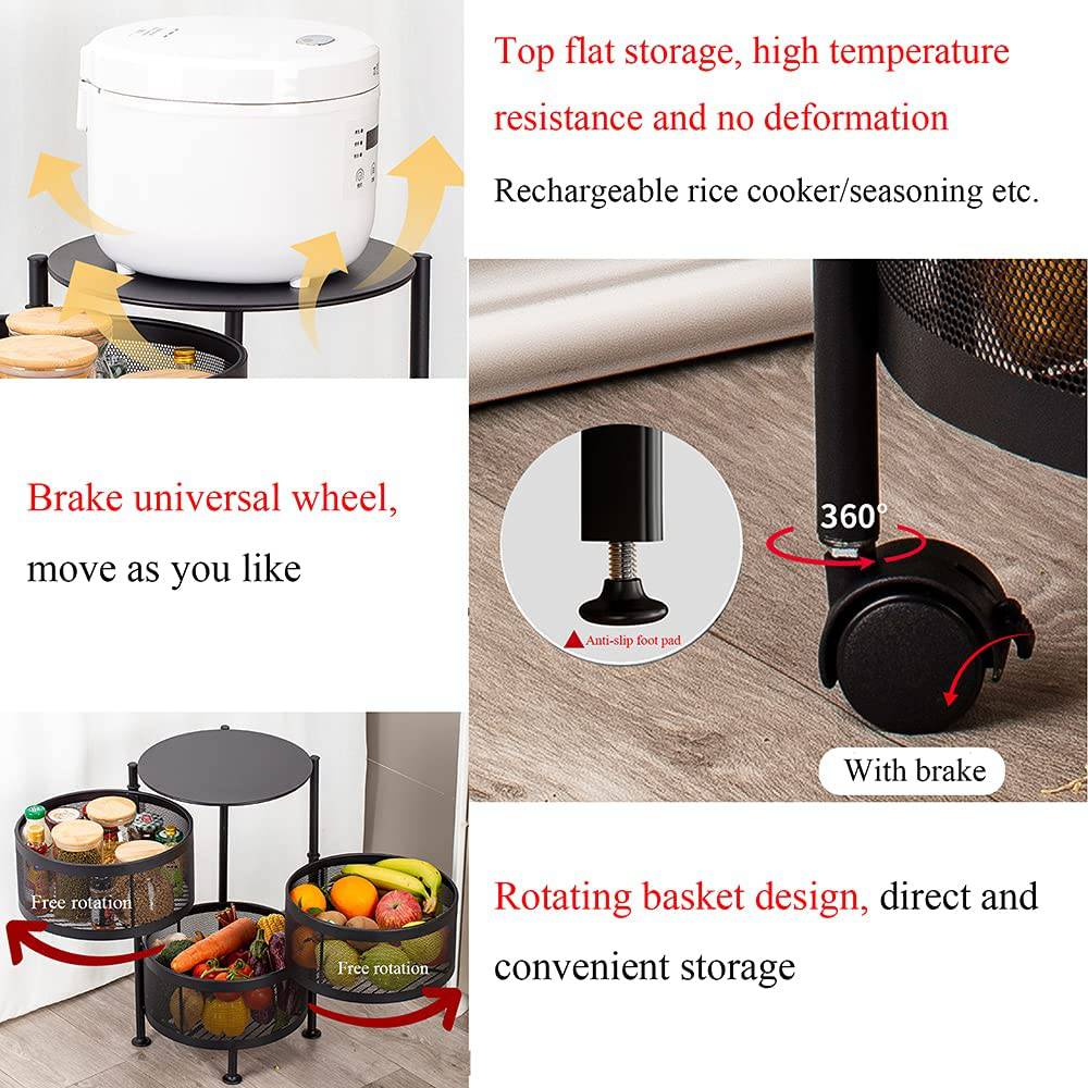 Etagère de Rangement Rotation - Stockage - 4 Niveaux - La boutique secrète