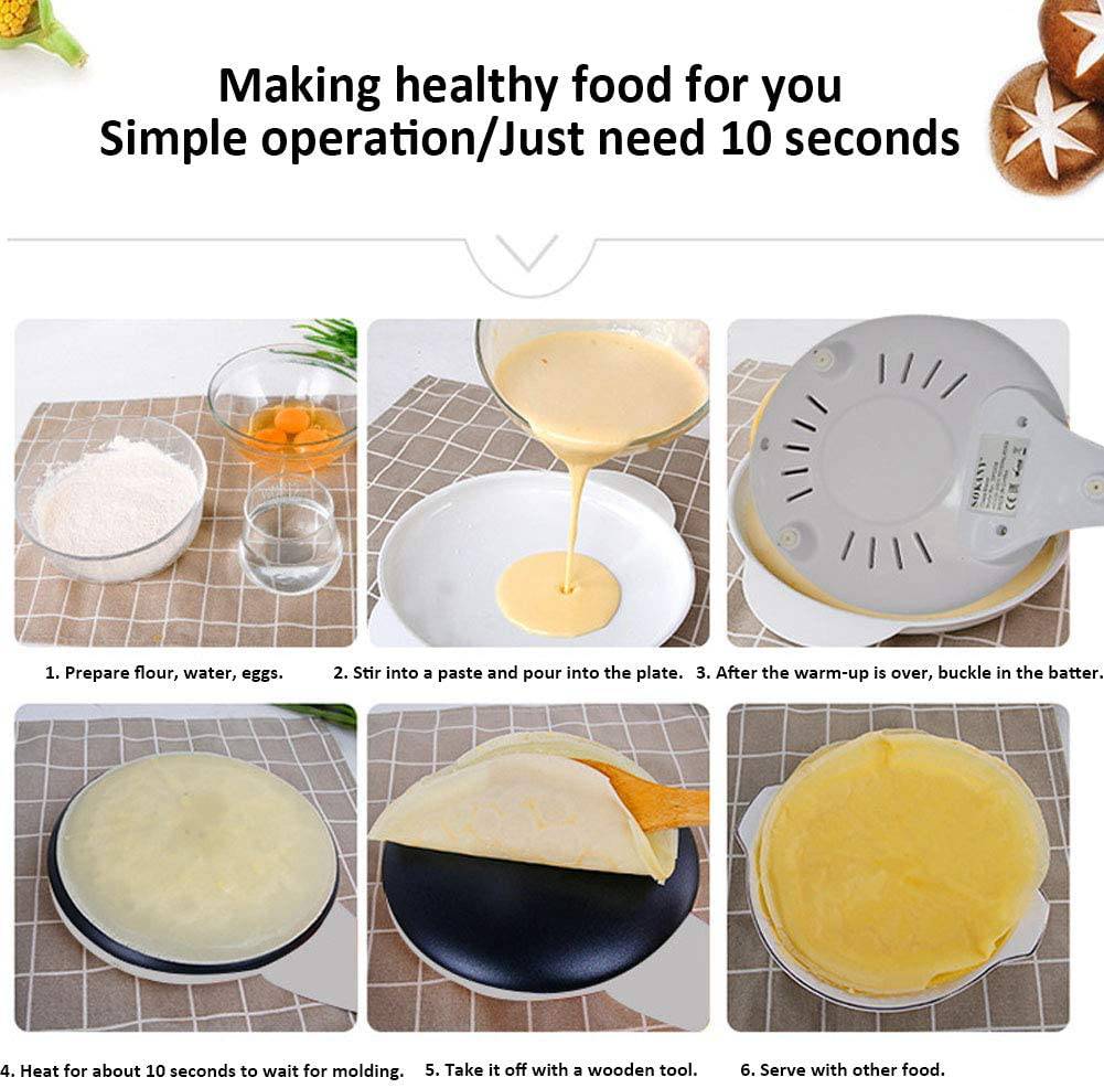 Mini Poêle à Crêpes électrique 1400W – Machine à Arepas, Surface Antiadhésive, Cuisson Double Face | Petit-déjeuner Sain, Snacks Rapides, Cuisine Pratique